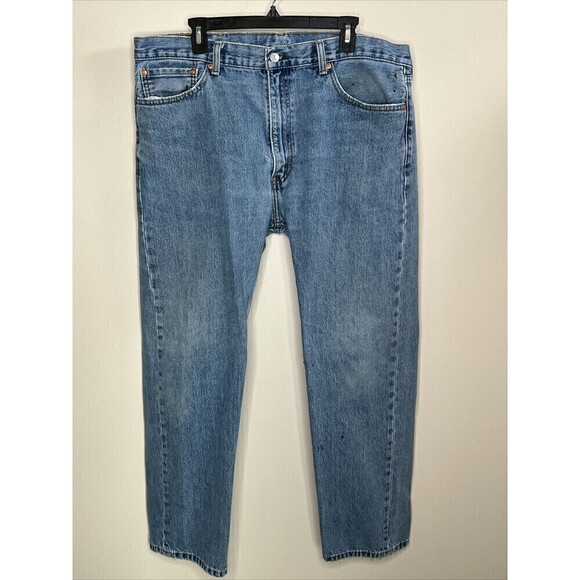 Levi’s Men’s 505 Regular Fit Straight Leg Light Blue Jeans 40x32 - Picture 1 of 11